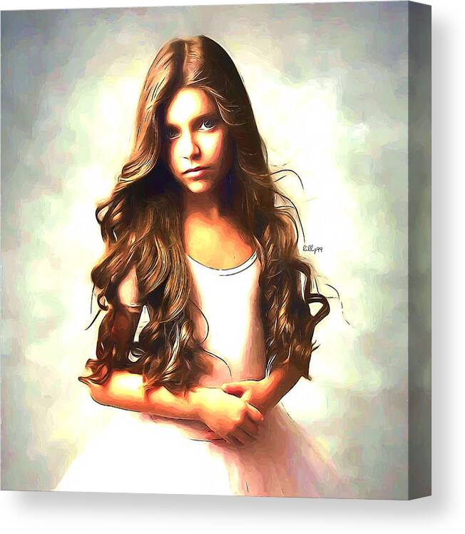 Paint Canvas Print featuring the painting Lily portrait 2 by Nenad Vasic
