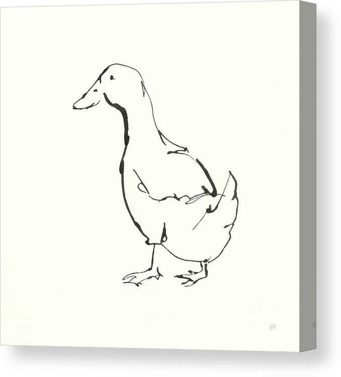 Animals Canvas Print featuring the painting Line Duck I by Chris Paschke
