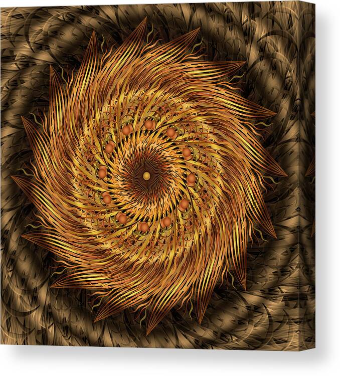 Pinwheel Mandala Canvas Print featuring the digital art Listen To The Wind by Becky Titus