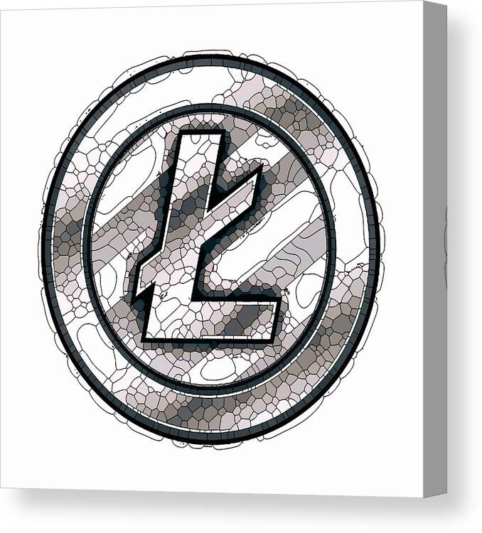 Litecoin Canvas Print featuring the painting Litecoin by Jeelan Clark
