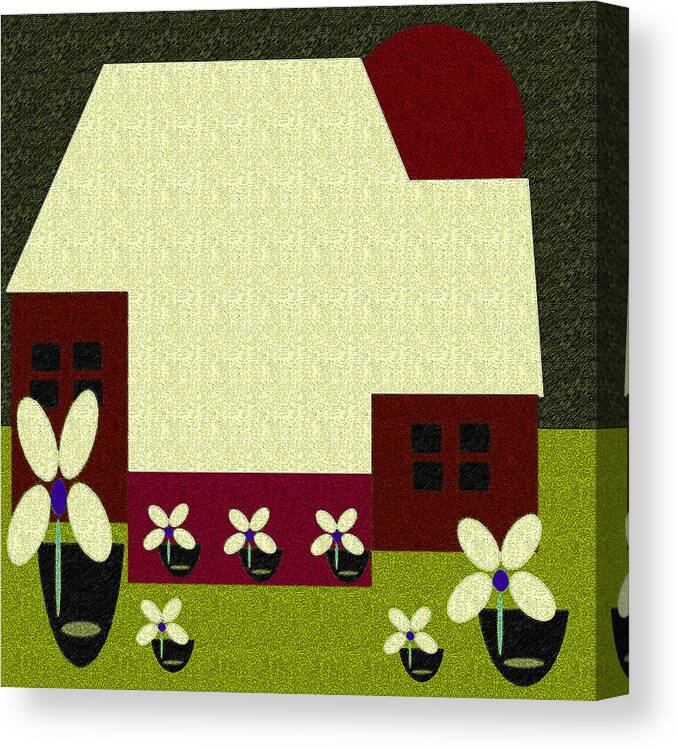 Art Canvas Print featuring the digital art Little House Painting 49 by Miss Pet Sitter