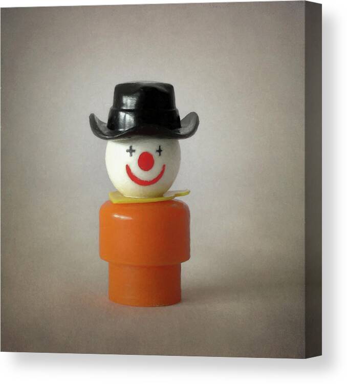 Black Canvas Print featuring the photograph Little People Toy Cowboy by David and Carol Kelly