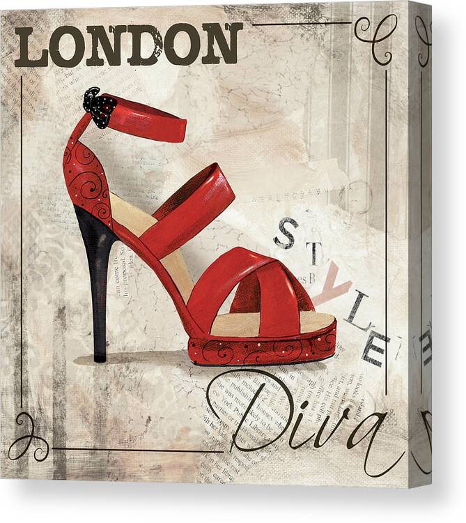 Fashion Canvas Print featuring the mixed media London Style by Fiona Stokes-gilbert