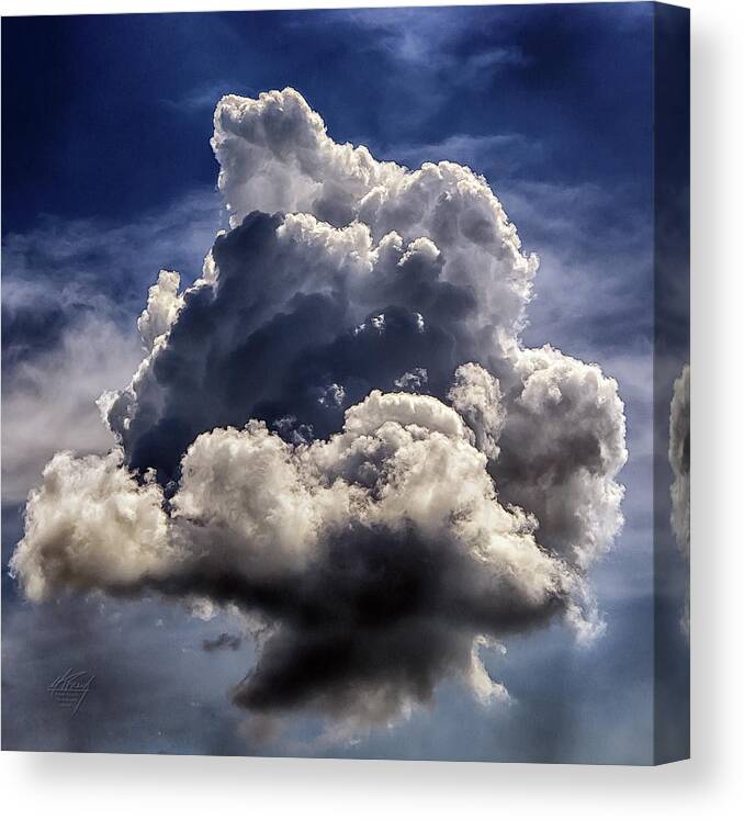 Storm Canvas Print featuring the photograph Lone Thundercloud by Michael Frank