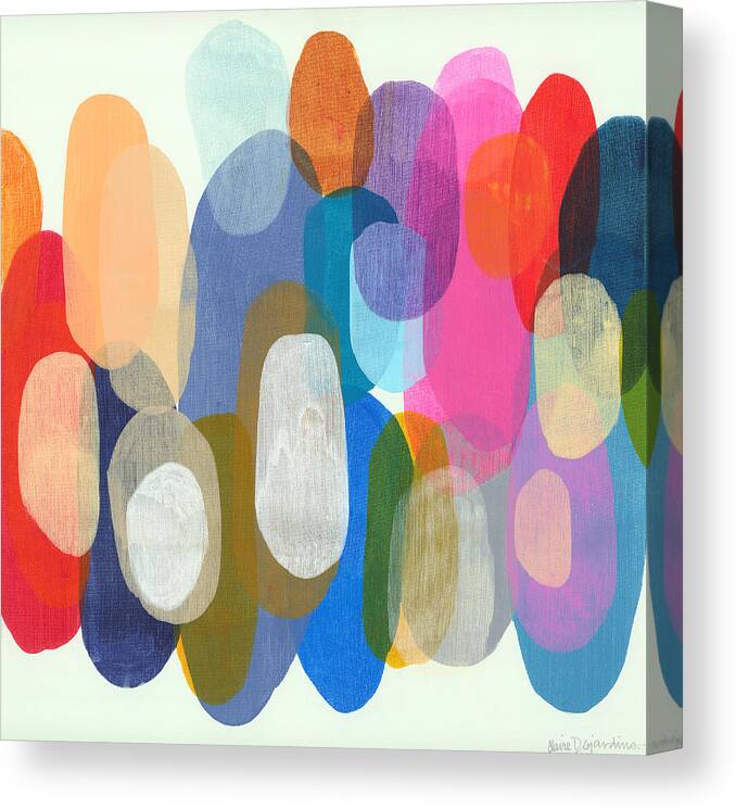 Abstract Canvas Print featuring the painting Making Origami by Claire Desjardins