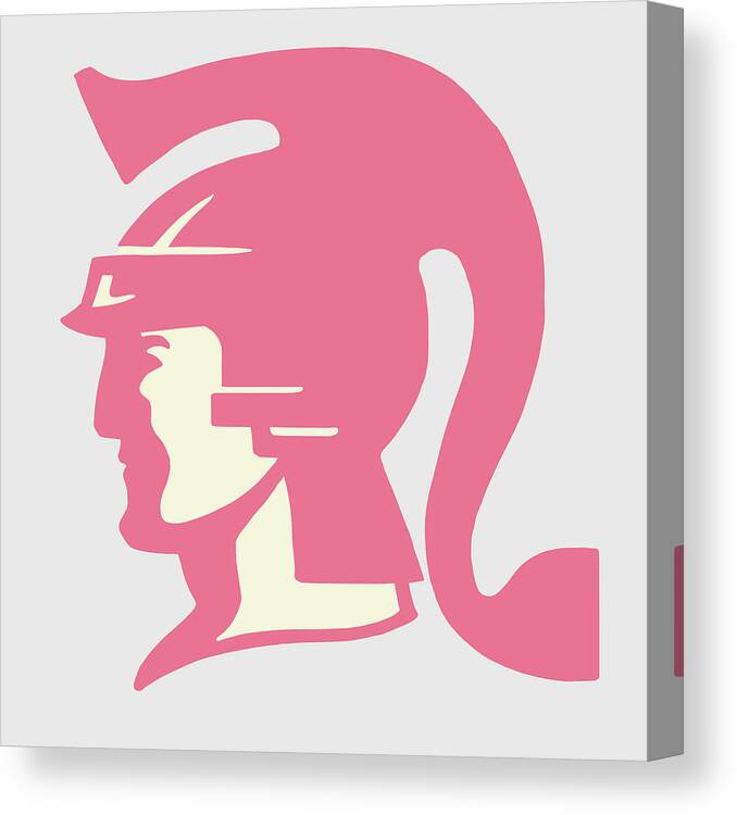 Adult Canvas Print featuring the drawing Man Wearing Helmet by CSA Images