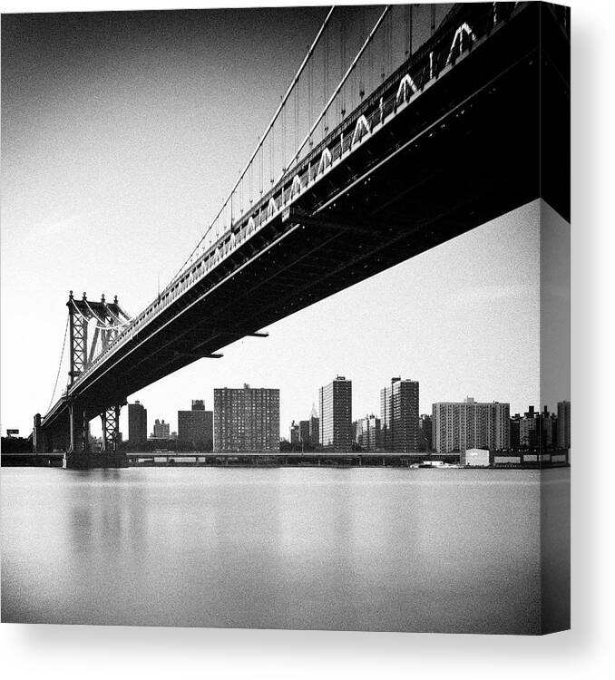 Suspension Bridge Canvas Print featuring the photograph Manhattan Bridge by Randy Le'moine
