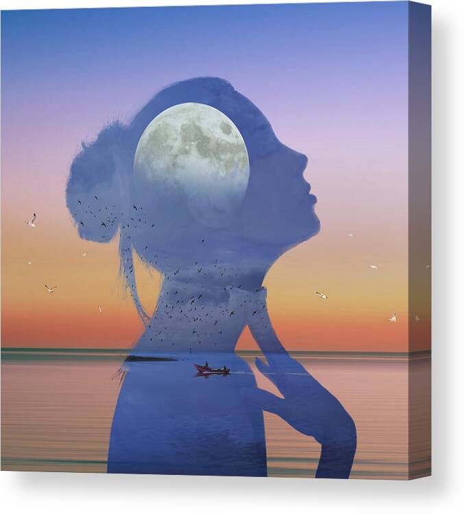 Dreams Canvas Print featuring the digital art Melting Night by Alex Mir