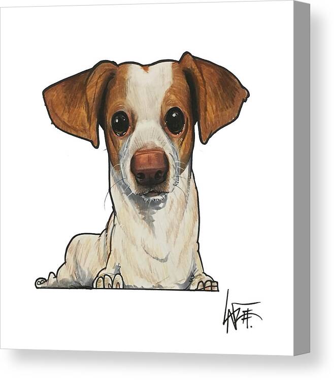 Mireles Canvas Print featuring the drawing Mireles The Doggie Dog Dog by John LaFree