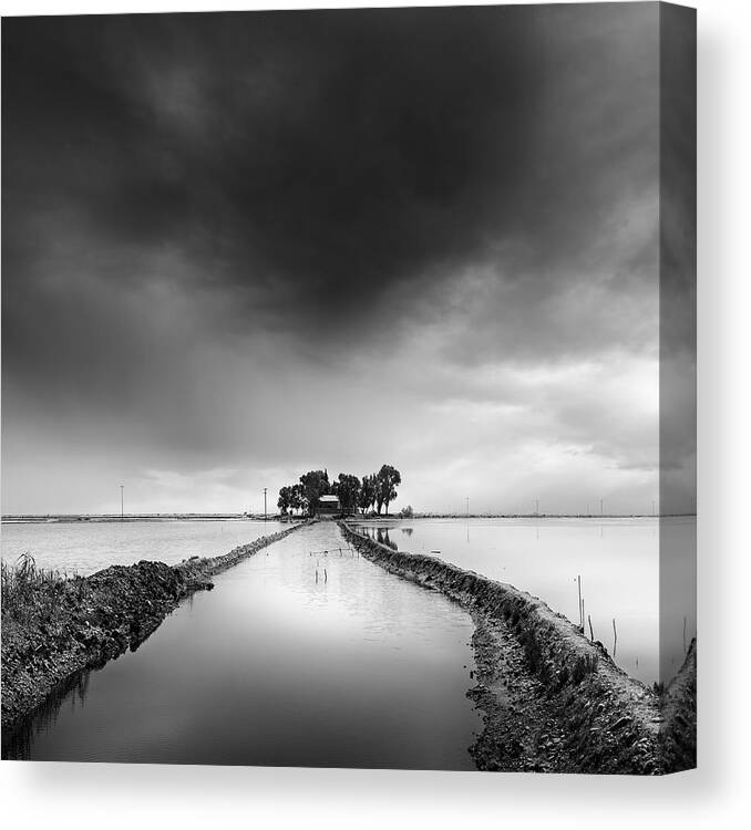 Island Canvas Print featuring the photograph Missolonghi Lagoon 007 by George Digalakis