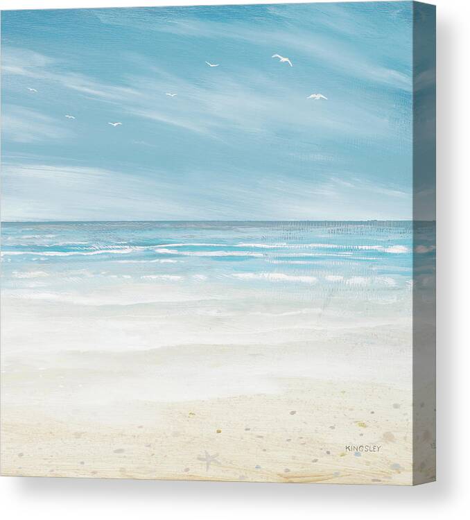 Misty Canvas Print featuring the painting Misty Coastal Days I by Kingsley