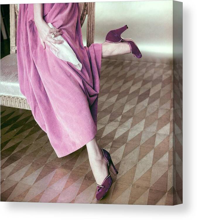 Accessories Canvas Print featuring the photograph Model In Palter Deliso Pumps by Horst P. Horst