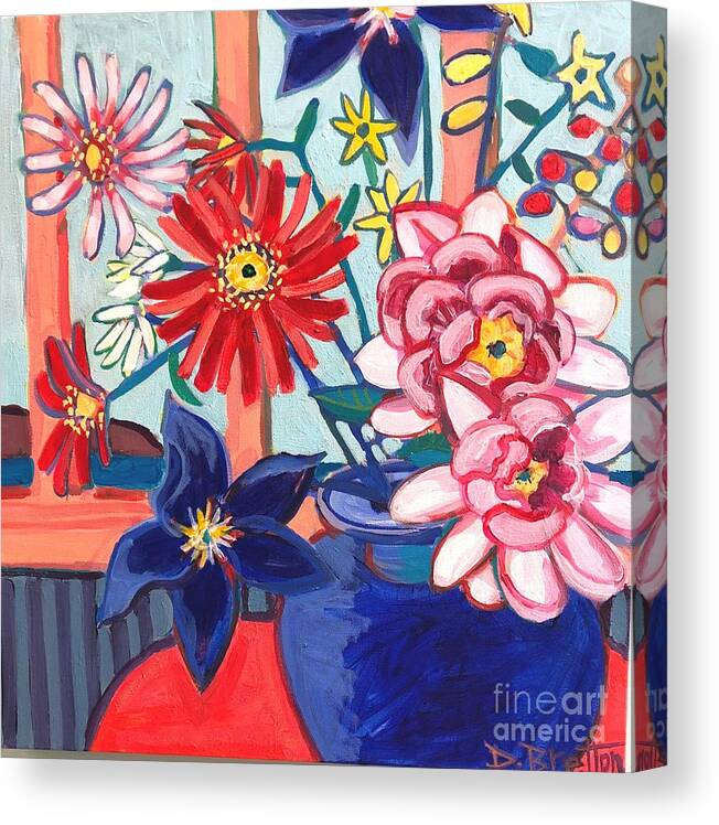 Flowers Canvas Print featuring the painting Monhegan Island Bouquet by Debra Bretton Robinson