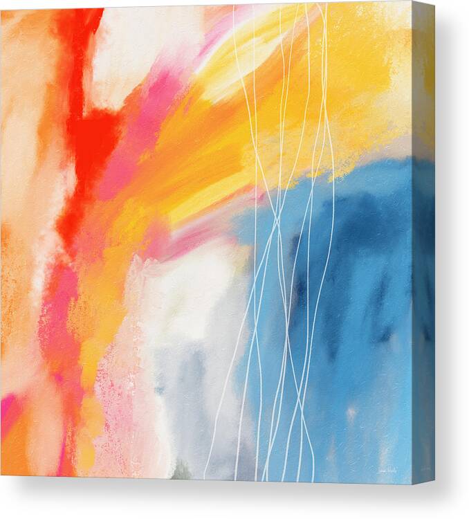 Abstract Canvas Print featuring the mixed media Morning 2- Art by Linda Woods by Linda Woods