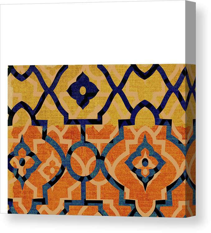 Decorative Canvas Print featuring the painting Morocco Tile V by Ricki Mountain