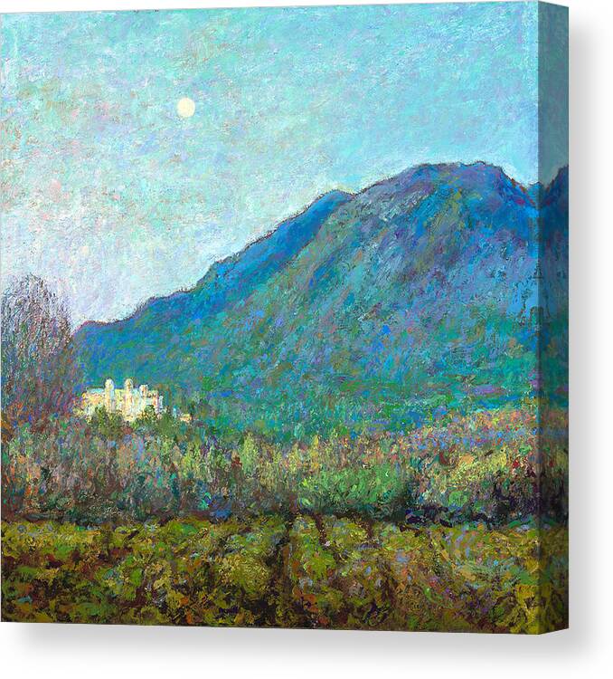 Landscape Canvas Print featuring the painting Mount Saint Helena Moonrise by Tom Pittard