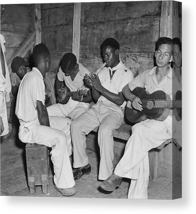 Music Canvas Print featuring the photograph Musicians In Jamaica by Michael Ochs Archives