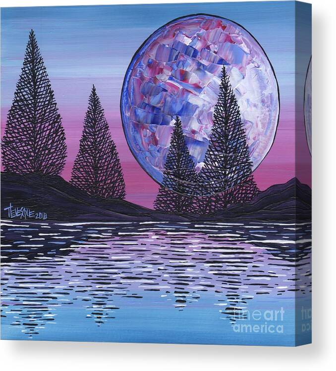 Moon Canvas Print featuring the painting Mystic Moon by Tracy Levesque