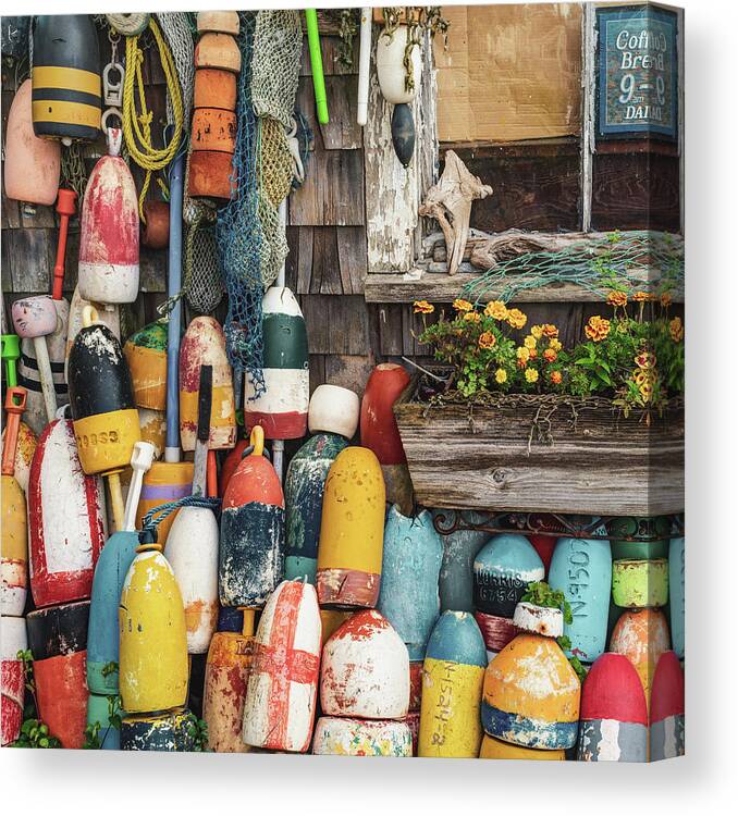 Rustic Print or Canvas Art Beach Decor Lobster Buoys Fishing Hut Weathered Nautical Photography Crooked Little Shack NE New England