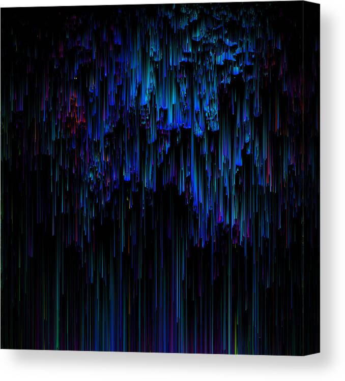 Glitch Canvas Print featuring the digital art Night Rain by Jennifer Walsh