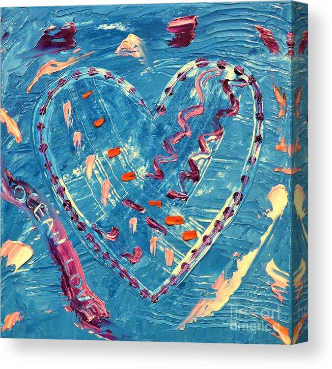 Ocean Canvas Print featuring the painting Ocean Love by Bill King