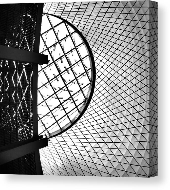 Patterns Canvas Print featuring the photograph Oculus and Sky Reflector Net by Steve Ember