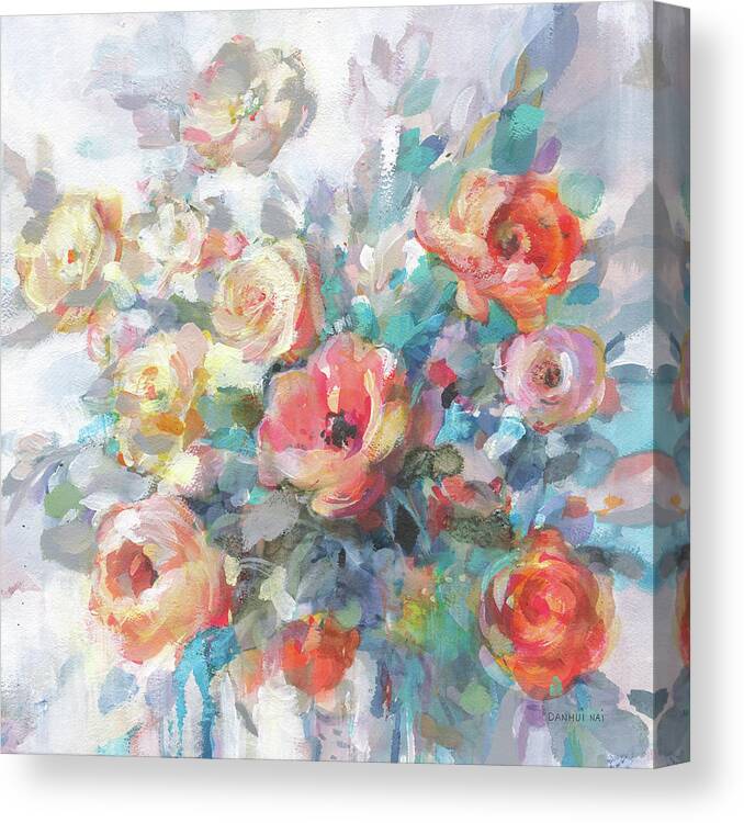 Abstract Canvas Print featuring the painting Ode To Spring by Danhui Nai