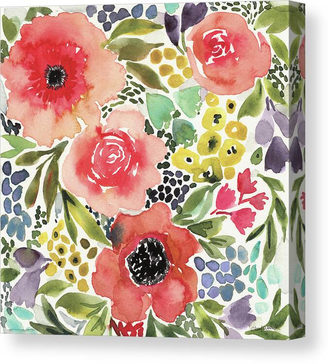Anemones Canvas Print featuring the painting Ode To Spring II by Cheryl Warrick