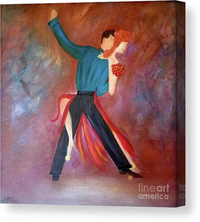 Tango Canvas Print featuring the painting One Step Closer by Artist Linda Marie