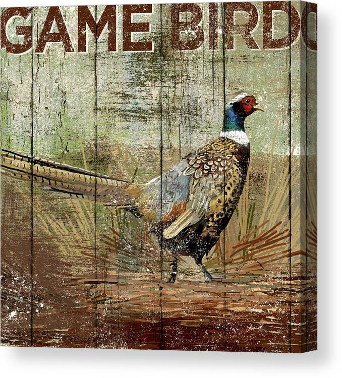 Pheasant Canvas Print featuring the mixed media Open Season Pheasant by Art Licensing Studio