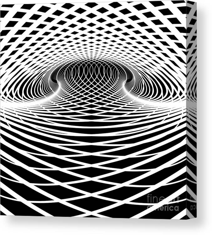 Fancy Canvas Print featuring the digital art Optical Illusion Vector Background Op by Troyka