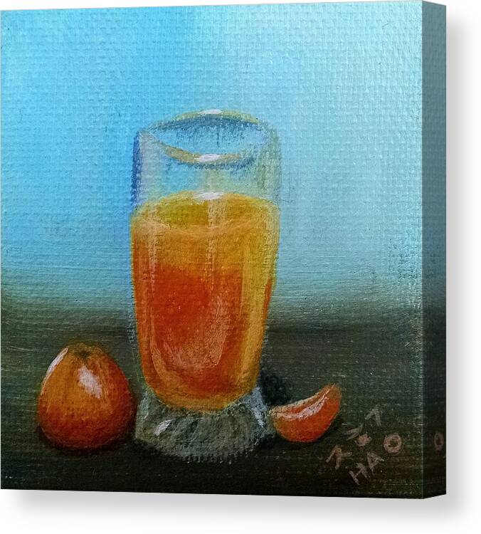 Orange Juice Canvas Print featuring the painting Orange Juice by Helian Cornwell