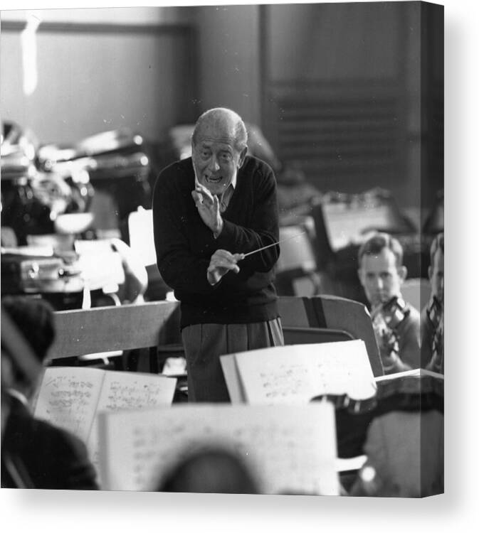 Eugene Ormandy Canvas Print featuring the photograph Ormandy Working by Erich Auerbach