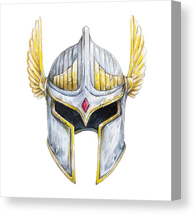 Paladin Canvas Print featuring the drawing Paladin by Aaron Spong