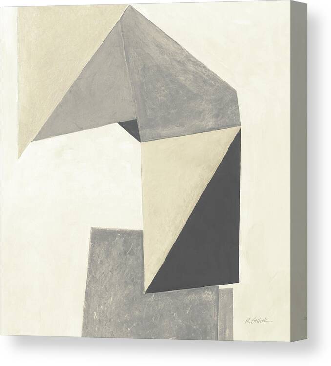 Abstract Canvas Print featuring the painting Paper Trail Neutral Crop by Mike Schick