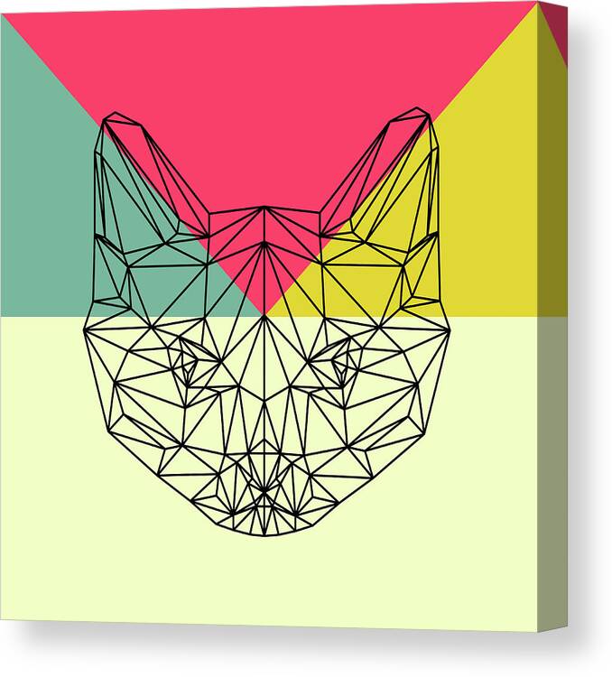 Cat Canvas Print featuring the digital art Party Cat by Naxart Studio