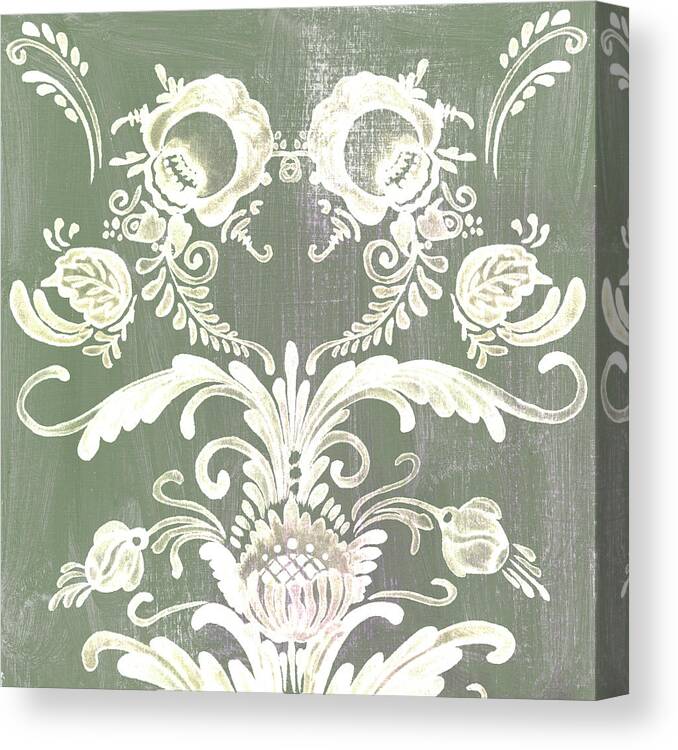 Decorative Canvas Print featuring the painting Patinaed Scroll I by Melissa Wang