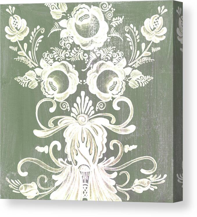 Decorative Canvas Print featuring the painting Patinaed Scroll II by Melissa Wang