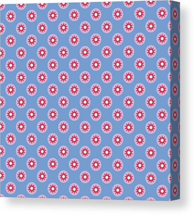 Pattern Canvas Print featuring the mixed media Pattern Star On Indigo by Effie Zafiropoulou