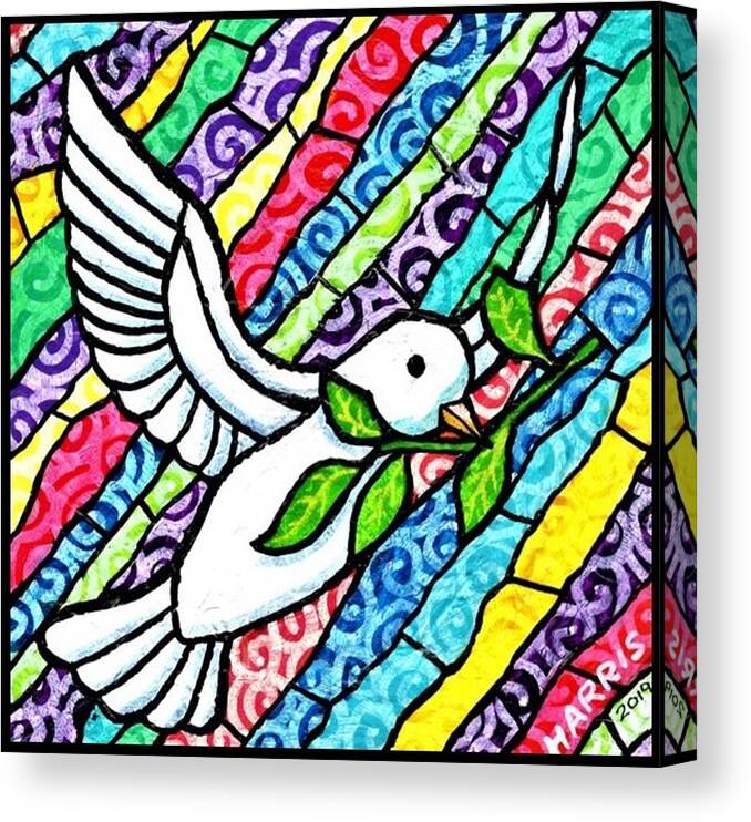 Peace Canvas Print featuring the painting Peace Dove by Jim Harris