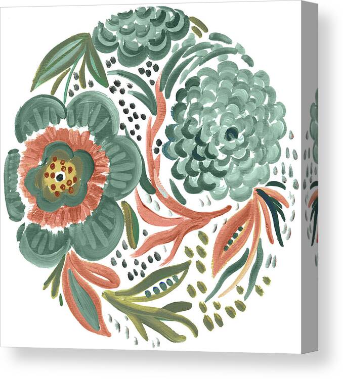 Peachy Canvas Print featuring the mixed media Peachy Matisse Florals II by Ani Del Sol