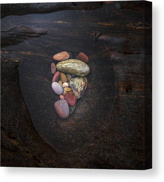 Coast Canvas Print featuring the photograph Pebbles by Marcos
