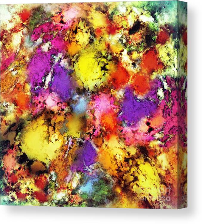Pigments Canvas Print featuring the digital art Pigment noise by Keith Mills