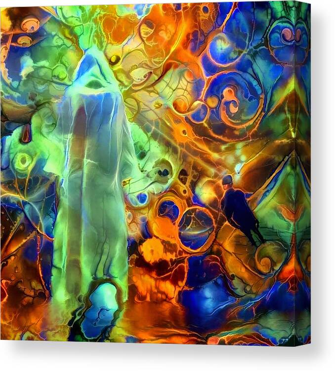 Monk Canvas Print featuring the digital art Pilgrim of Light by Bruce Rolff