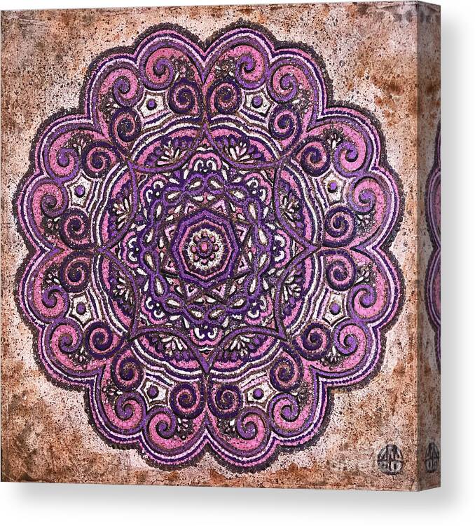 Mandala Canvas Print featuring the painting Pink Mandala by Amy E Fraser