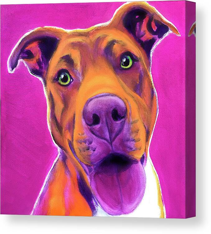 Pit Bull - Bama Canvas Print featuring the painting Pit Bull - Bama by Dawgart