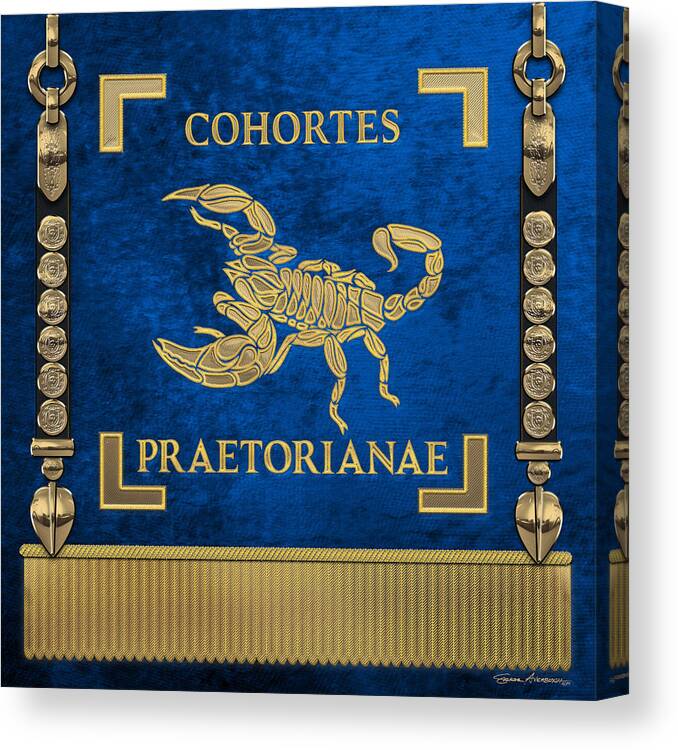 ‘rome’ Collection By Serge Averbukh Canvas Print featuring the digital art Praetorian Guard Standard - Vexillum of Cohortes Praetorianae by Serge Averbukh