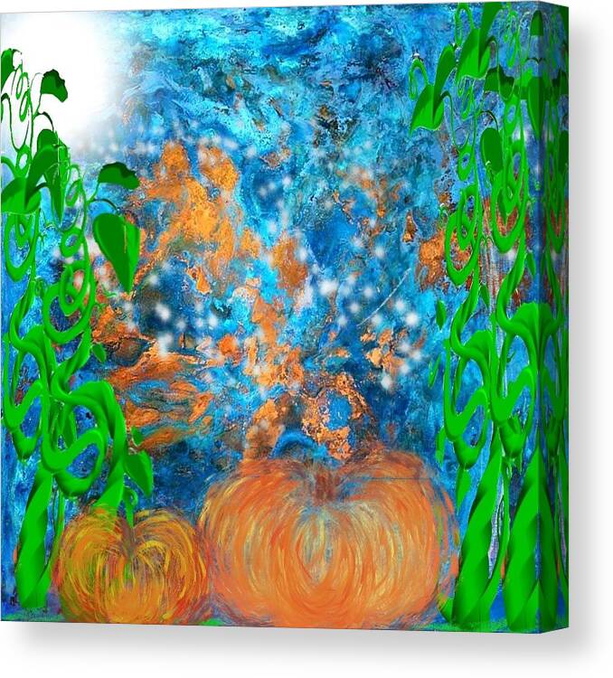 Pumpkin Patch Canvas Print featuring the painting Pumpkin patch by Kelly Dallas