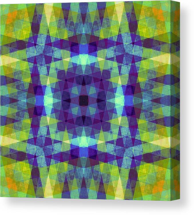 Abstract Canvas Print featuring the digital art Purple and Green with Wood Patterns by Michelle Calkins