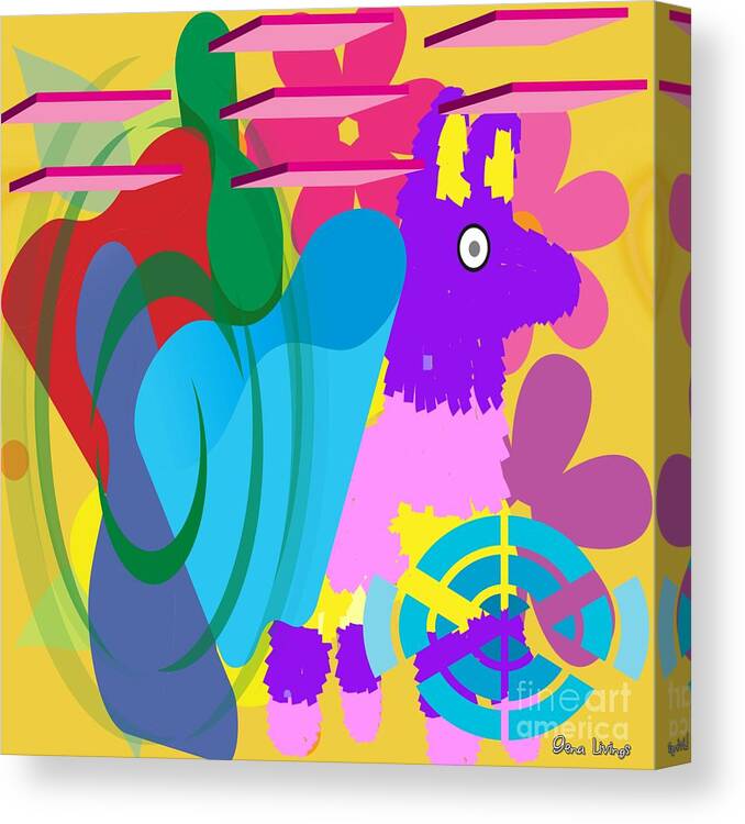 Canvas Print featuring the digital art Purple Horse Power by Gena Livings